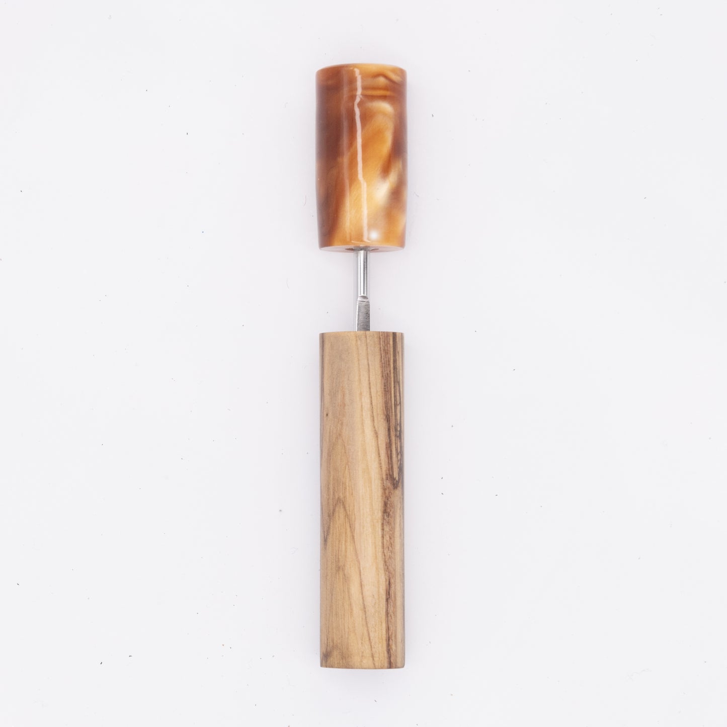 Pipe Tamper - Acrylic Bronze Swirl and Olive Wood